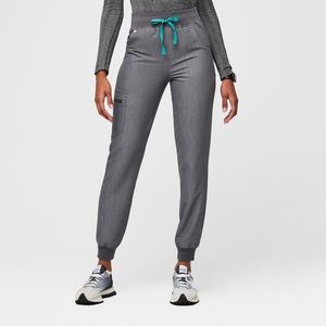 Figs High Waisted Zamora Joggers Women Petite Small in Graphite